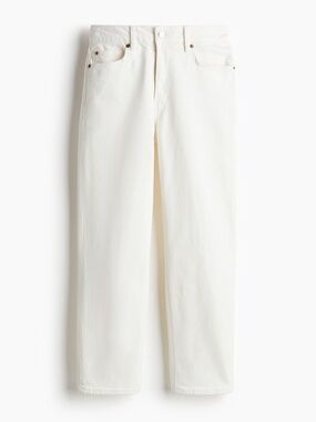 H&M White High Rise Slim Straight Jeans Size 6